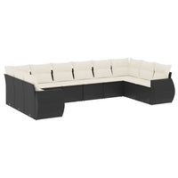 Set Divani da Giardino 10pz con Cuscini in Polyrattan Nerocod mxl 88820