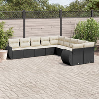 Set Divani da Giardino 10pz con Cuscini in Polyrattan Nerocod mxl 92393