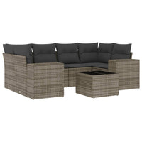 Set Divani da Giardino 7 pz con Cuscini Grigio in Polyrattan 3254657