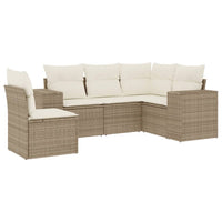 Set Divano da Giardino 5 pz con Cuscini Beige in Polyrattancod mxl 88429