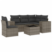 Set Divano da Giardino 6 pz con Cuscini Grigio in Polyrattan 3254917