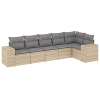 Set Divano da Giardino 6 pz con Cuscini Beige in Polyrattancod mxl 89209