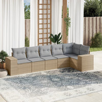 Set Divano da Giardino 6 pz con Cuscini Beige in Polyrattancod mxl 89209