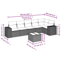 Set Divani da Giardino con Cuscini 7pz Nero Polyrattan 3254932