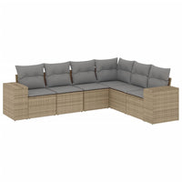 Set Divano da Giardino 6 pz con Cuscini Beige in Polyrattancod mxl 114870