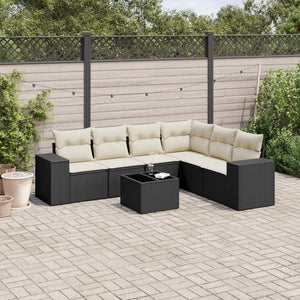 Set Divani da Giardino con Cuscini 7pz Nero Polyrattan 3254953