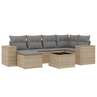 Set Divani da Giardino 7 pz con Cuscini Beige in Polyrattancod mxl 114771