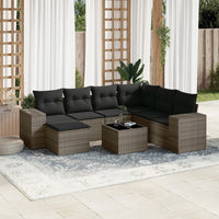 Set Divano da Giardino 8 pz con Cuscini Grigio in Polyrattancod mxl 89225