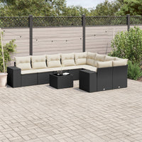 Set Divani da Giardino 10pz con Cuscini in Polyrattan Nerocod mxl 113206