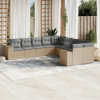 Set Divano da Giardino 10 pz con Cuscini Beige in Polyrattancod mxl 89244