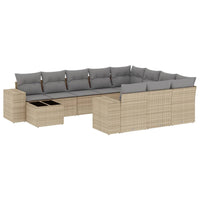 Set Divani da Giardino 11 pz con Cuscini Beige in Polyrattancod mxl 113215