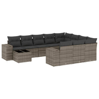 Set Divani da Giardino 11 pz con Cuscini in Polyrattan Grigiocod mxl 91613