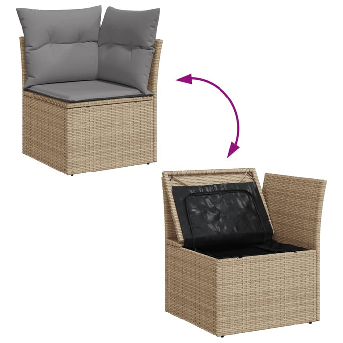 Set Divano da Giardino 4 pz con Cuscini Beige Misto Polyrattan 3255800