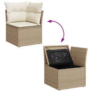 Set Divano da Giardino 5 pz con Cuscini Beige in Polyrattan 3255806