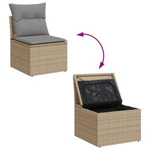 Set Divano da Giardino 5 pz con Cuscini Beige Misto Polyrattan 3255807