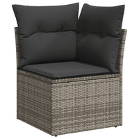 Set Divani da Giardino 7 pz con Cuscini Grigio in Polyrattan 3255822