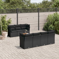 Set Divano da Giardino 6 pz con Cuscini Nero in Polyrattan 3255831