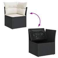 Set Divano da Giardino 6 pz con Cuscini Nero in Polyrattan 3255839