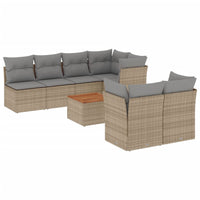 Set Divano da Giardino 6 pz con Cuscini Beige Misto Polyrattan 3255849