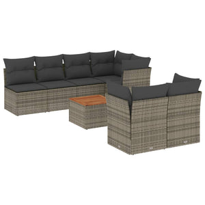 Set Divano da Giardino 6 pz con Cuscini Grigio in Polyrattan 3255850