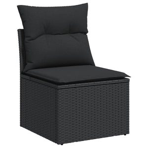 Set Divani da Giardino con Cuscini 7pz Nero Polyrattan 3255887