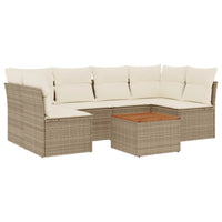 Set Divani da Giardino 7 pz con Cuscini Beige in Polyrattancod mxl 89870