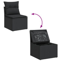 Set Divani da Giardino con Cuscini 8 pz Nero in Polyrattan 3255901