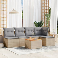 Set Divano da Giardino 6 pz con Cuscini Beige Misto Polyrattan 3255933