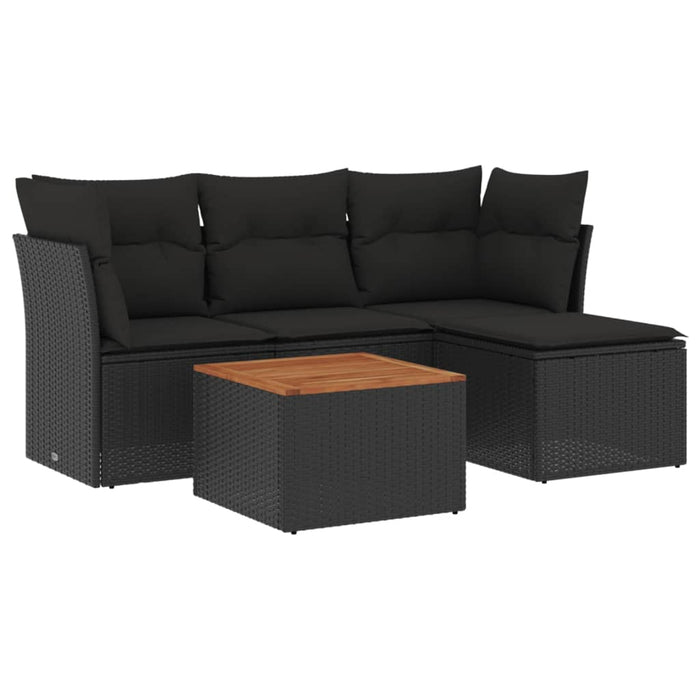 Set Divani da Giardino 5 pz con Cuscini in Polyrattan Nerocod mxl 90490