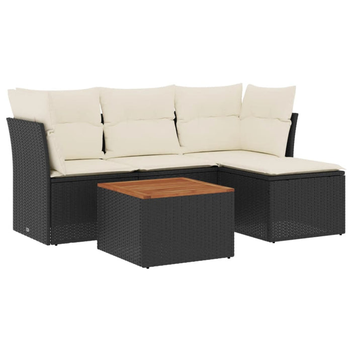 Set Divani da Giardino 5 pz con Cuscini in Polyrattan Nerocod mxl 116355