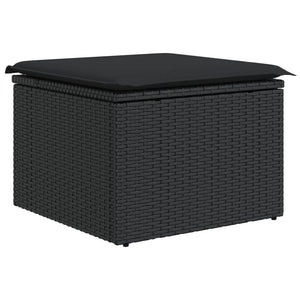 Set Divano da Giardino 6 pz con Cuscini Nero in Polyrattan 3255999