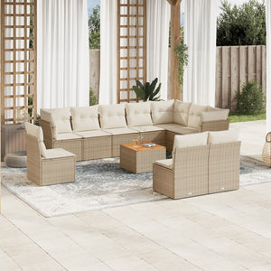 Set Divani da Giardino 11 pz con Cuscini Beige in Polyrattancod mxl 89873