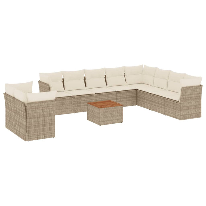 Set Divani da Giardino 11 pz con Cuscini Beige in Polyrattancod mxl 90492