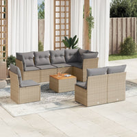 Set Divano da Giardino 9 pz con Cuscini Beige Misto Polyrattancod mxl 113877