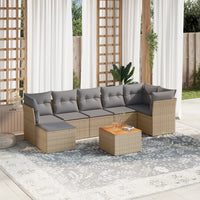 Set Divano da Giardino 8 pz con Cuscini Beige Misto Polyrattancod mxl 89136