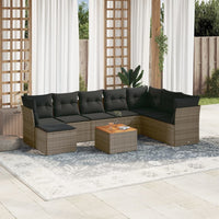 Set Divano da Giardino 9 pz con Cuscini Grigio in Polyrattancod mxl 89879