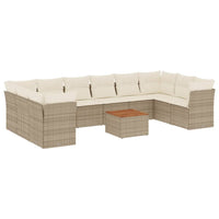 Set Divani da Giardino 11 pz con Cuscini Beige in Polyrattancod mxl 93164