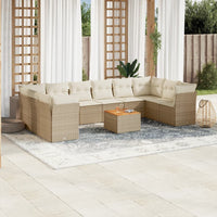 Set Divani da Giardino 11 pz con Cuscini Beige in Polyrattancod mxl 93164