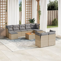 Set Divano da Giardino 10 pz con Cuscini Beige Misto Polyrattancod mxl 89887