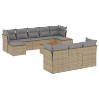 Set Divano da Giardino 11 pz con Cuscini Beige Misto Polyrattancod mxl 113882