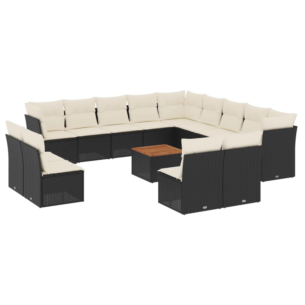 Set Divani da Giardino 14pz con Cuscini in Polyrattan Nerocod mxl 115344