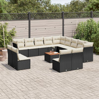 Set Divani da Giardino 14pz con Cuscini in Polyrattan Nerocod mxl 115344