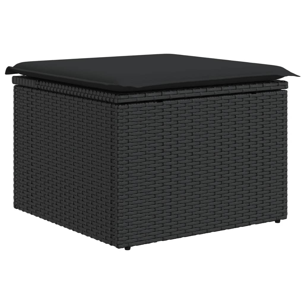 Set Divani da Giardino 11 pz con Cuscini in Polyrattan Nero 3256300