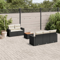 Set Divano da Giardino 6 pz con Cuscini Nero in Polyrattan 3256336