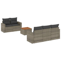 Set Divano da Giardino 6 pz con Cuscini Grigio in Polyrattancod mxl 113136