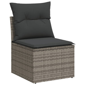 Set Divani da Giardino 7 pz con Cuscini Grigio in Polyrattan 3256347