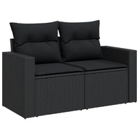 Set Divani da Giardino con Cuscini 8 pz Nero in Polyrattan 3256356