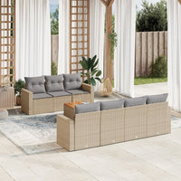 Set Divano da Giardino 8 pz con Cuscini Beige Misto Polyrattancod mxl 89147