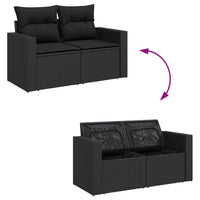 Set Divani da Giardino 9 pz con Cuscini Nero in Polyrattan 3256370