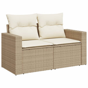 Set Divano da Giardino 9 pz con Cuscini Beige in Polyrattan 3256373